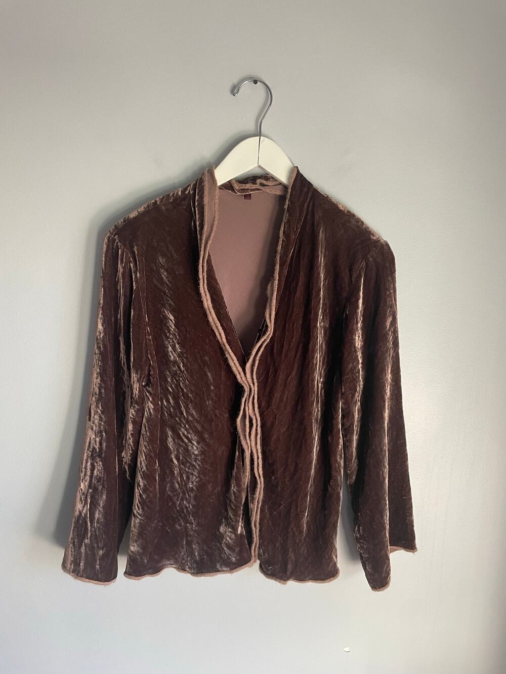 Hovman Velvet Burnout Cardigan Brown Whimsigoth Whimsical Magic Witchy Silk 6